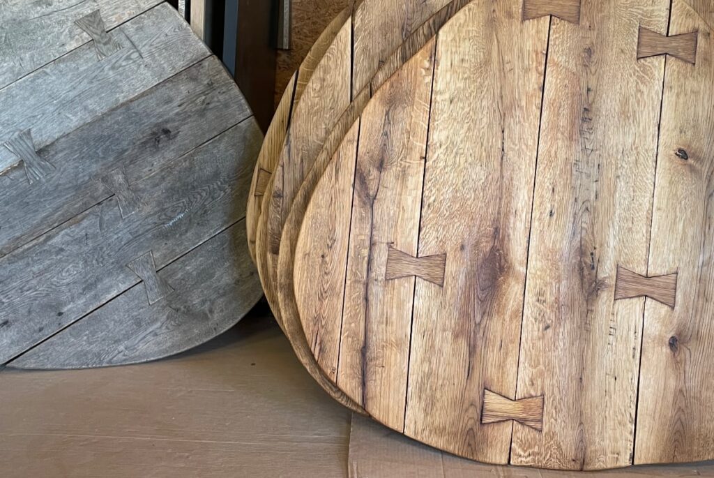 repase a nová výroba dubových stolů z masivu
