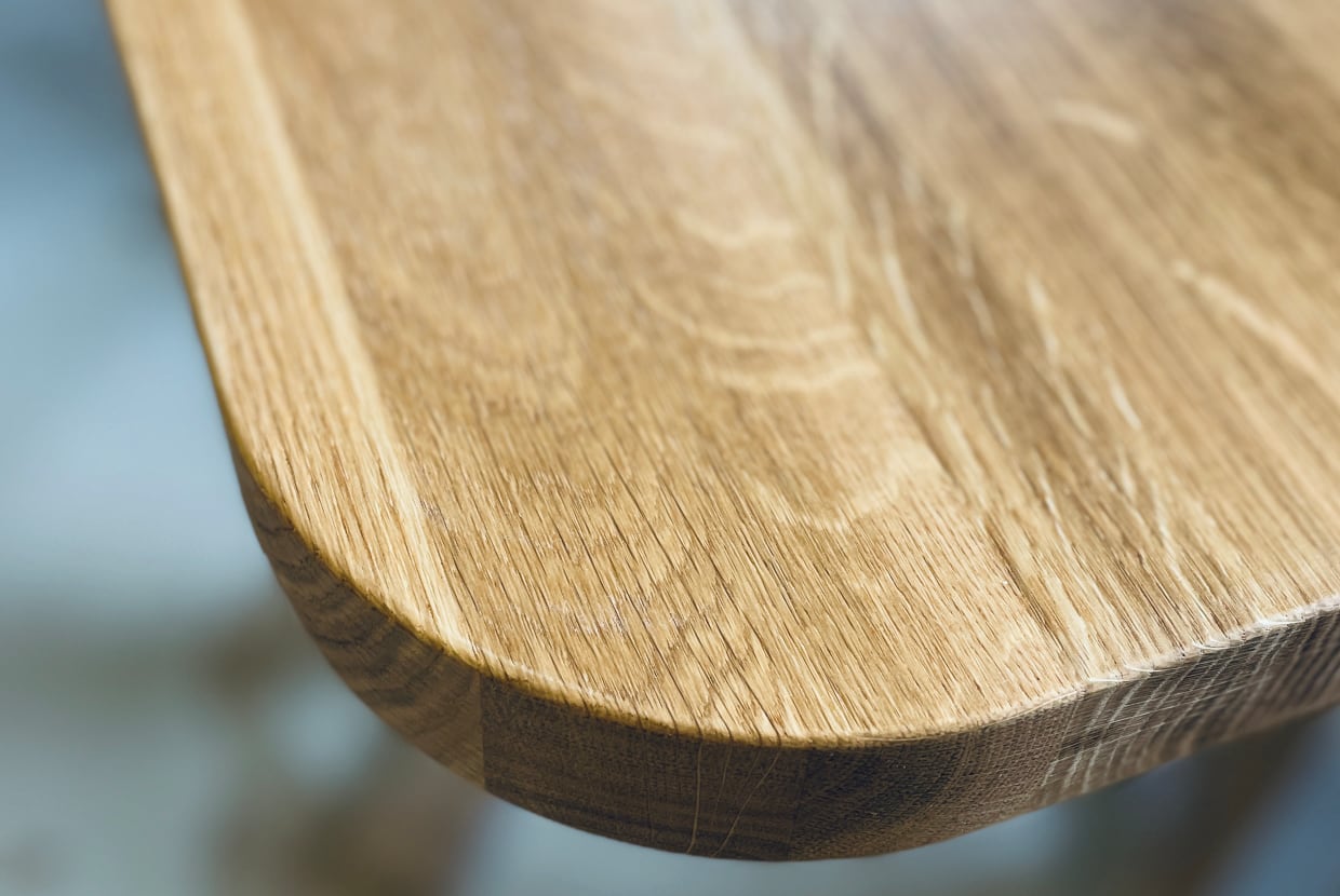 masivní stolová deska dub oblý roh